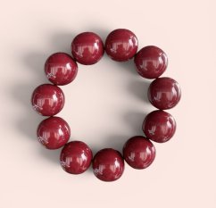 Burgundy masivní kuličkový náramek