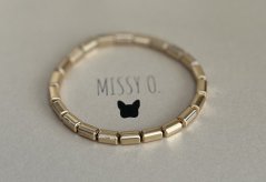 Zlatý lesklý barvený hematit obdélníčkový