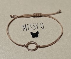 Šňůrkový náramek s kroužkem rose gold