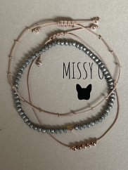 Šedá sklíčka s rose gold srdíčkem