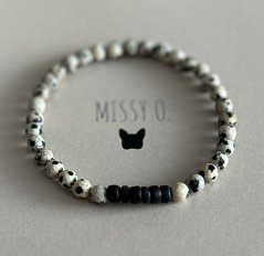 Jaspis dalmatin s dřevěnou aplikací