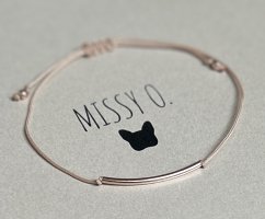 Šňůrkový náramek s trubičkou rose gold
