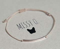 Šňůrkový náramek s trubičkou rose gold