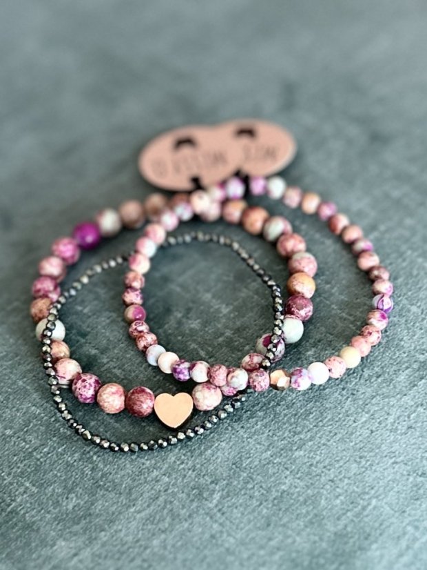 Jaspis regalit se srdíčkem rose gold