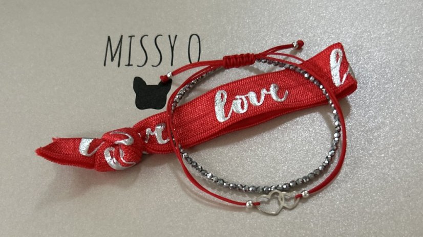 Sada RED SILVER Hearts