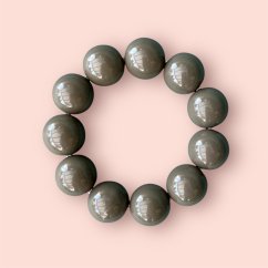 Šedo-béžový masivní kuličkový náramek