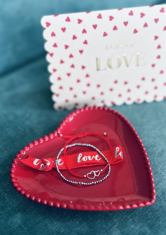 Sada RED SILVER Hearts