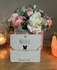 Šňůrkový náramek se spojenými srdíčky rose gold