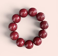 Burgundy masivní kuličkový náramek