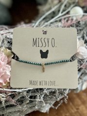 Tyrkysový korálkový náramek s holčičkou 3mm