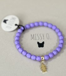 Fialový korálkový náramek s holčičkou 6mm